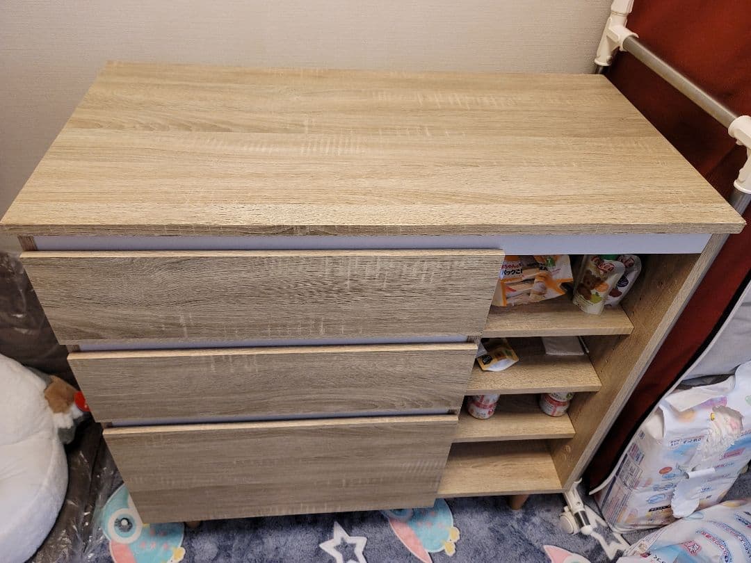 ライトウッド調キャビネット 90cm