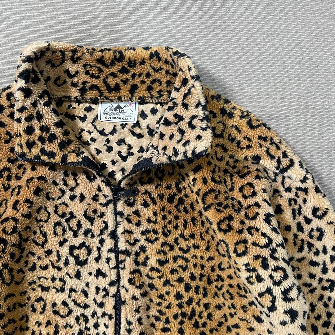 90s ブラックマウンテン レオパード フリース アメリカ製 ビンテージ