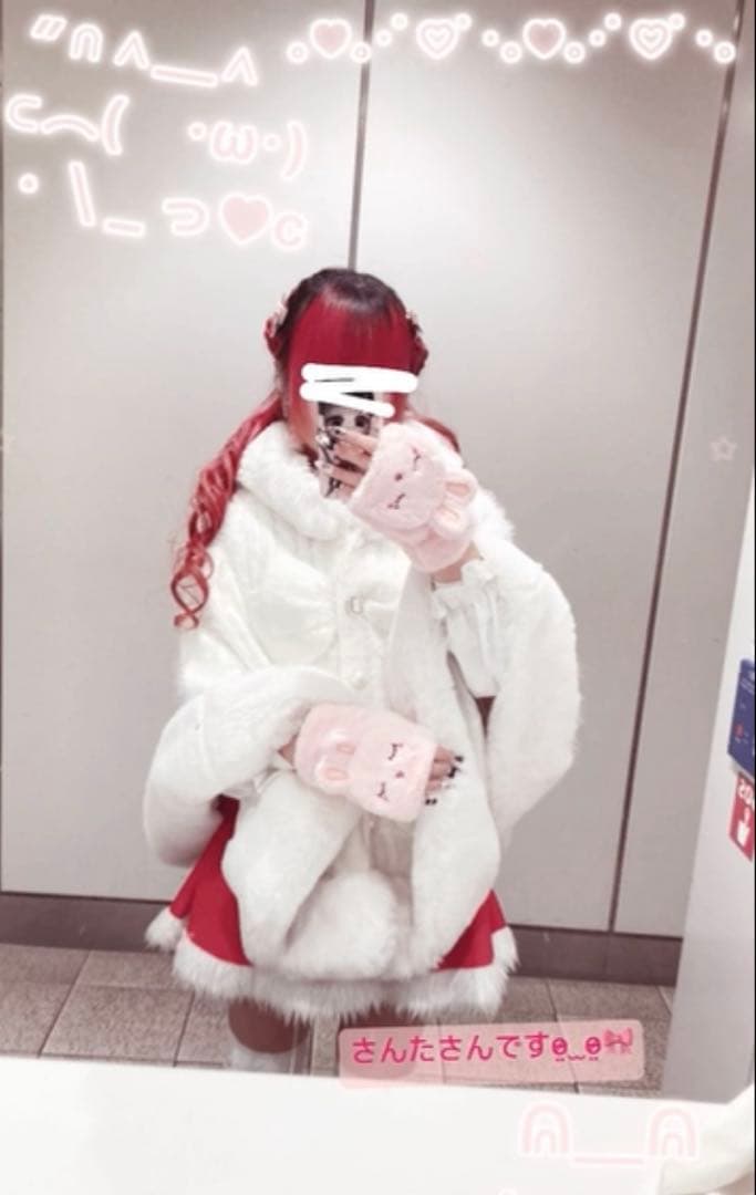 ♡LIZLISA ダブルリボンニットファーポンチョ 冬 白 ほわいと 量産♡