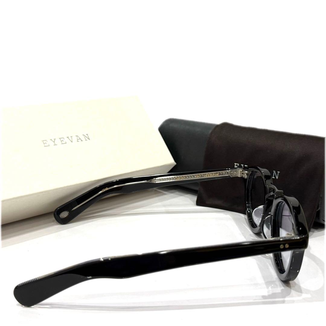 【極美品】正規品 EYEVAN Conner 46 ブラック ライトブルーレンズ