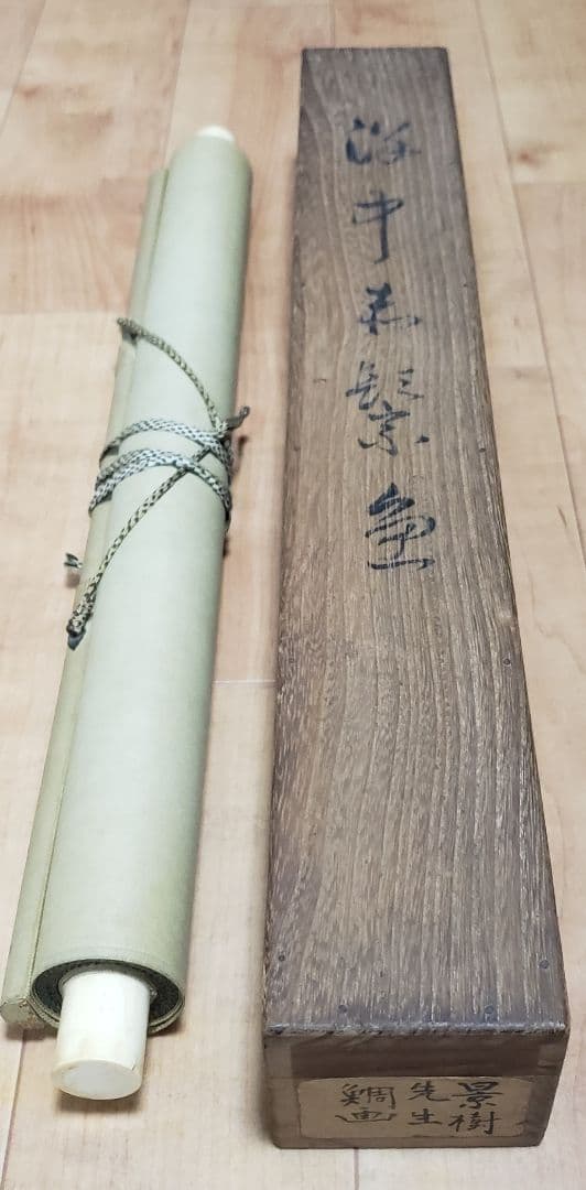 鯛図【洋中赤鬃魚】今井景樹 2600 海中の鯛 共箱　掛け軸　肉筆