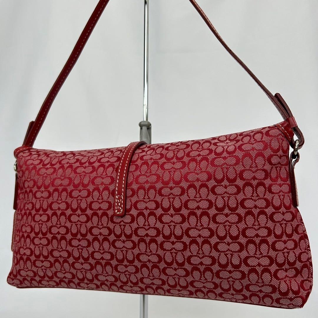 【極美品】コーチ 6348 ソーホー ワンハンドバッグ レザー キャンバス 赤