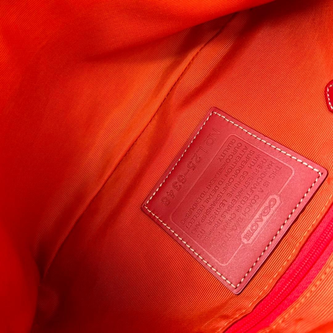 【極美品】コーチ 6348 ソーホー ワンハンドバッグ レザー キャンバス 赤