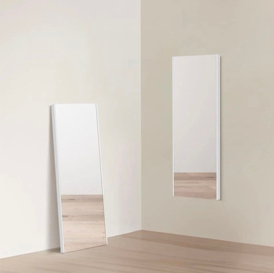 割れない 全身ミラー 姿見 フィルムミラー ホワイト 40×145　壁掛＆立掛
