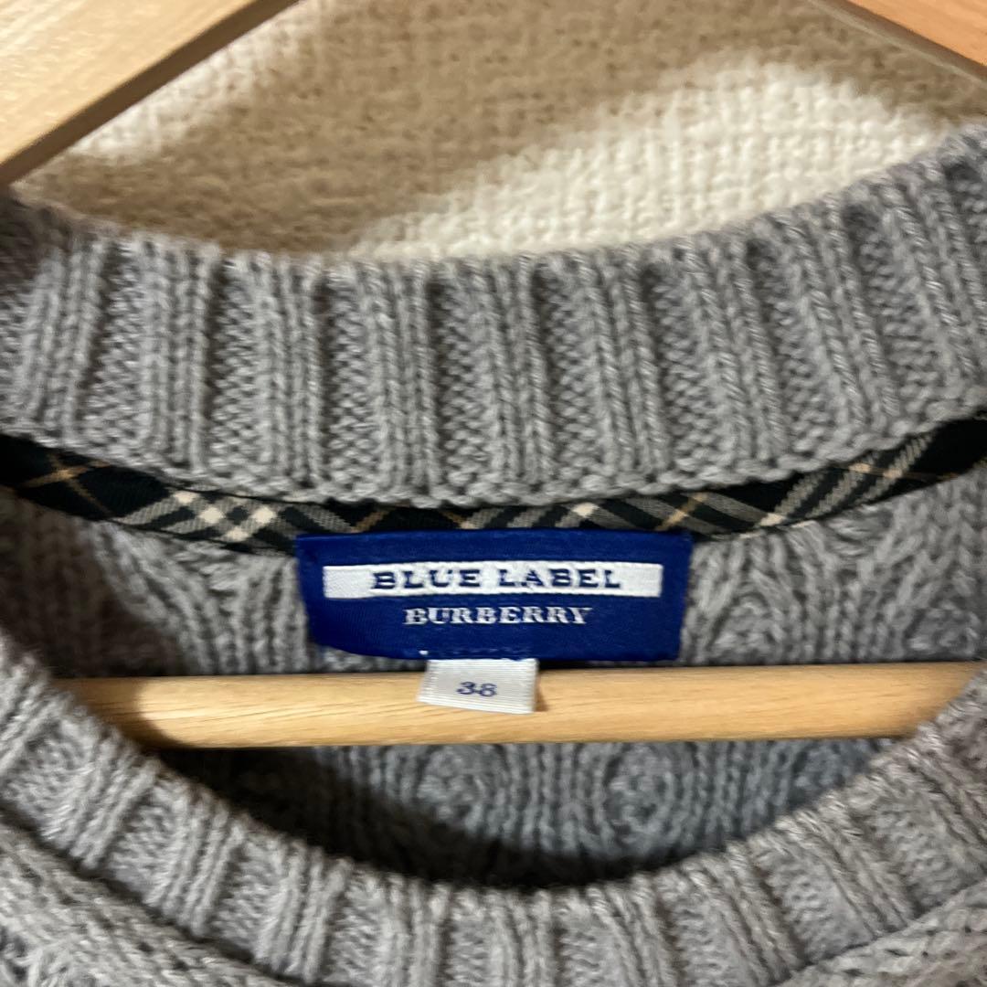 BURBERRY ブルーレーベル ケーブルニットワンピース 38 グレー - メルカリ
