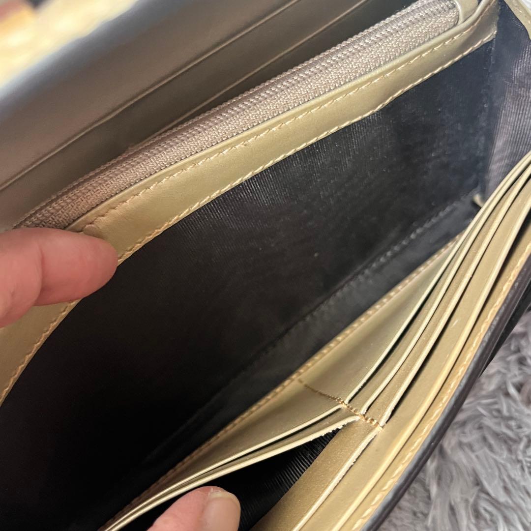 GUCCI✨シマ　長財布　レアカラー　ゴールド　長財布　インターロッキング金具