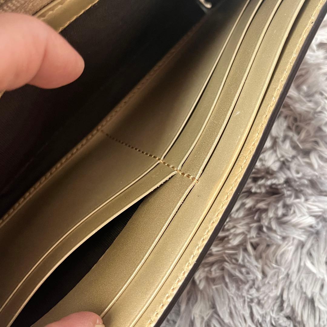 GUCCI✨シマ　長財布　レアカラー　ゴールド　長財布　インターロッキング金具