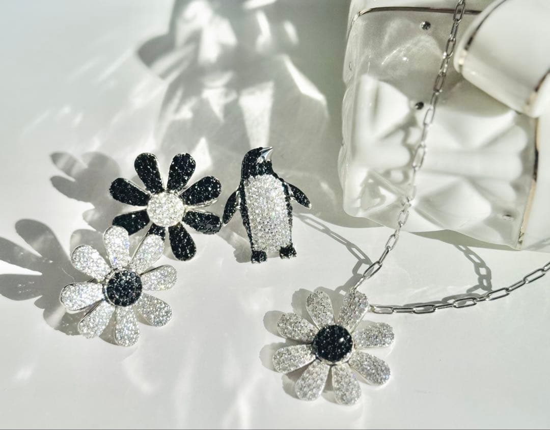 実物写真❤️Mio Harutaka好き❤️ マーガレットピアス片耳ブラック