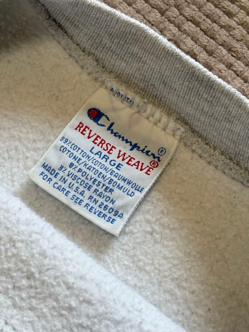 【希少！染み込み3段】￼ 90s リバースウィーブ 刺繍タグ カレッジ L