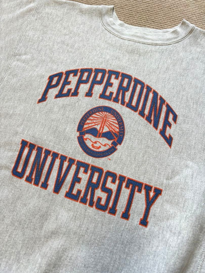 【希少！染み込み3段】￼ 90s リバースウィーブ 刺繍タグ カレッジ L