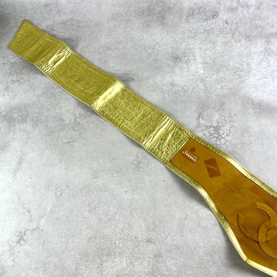 入手困難✨ CHANEL ベルト シャネル ココマーク ゴールド レザー/本革