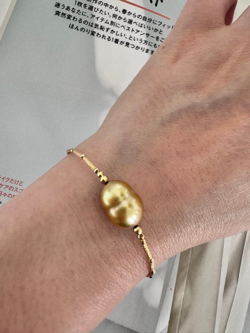 南洋真珠　ゴールデンパール　ブレスレット　k18