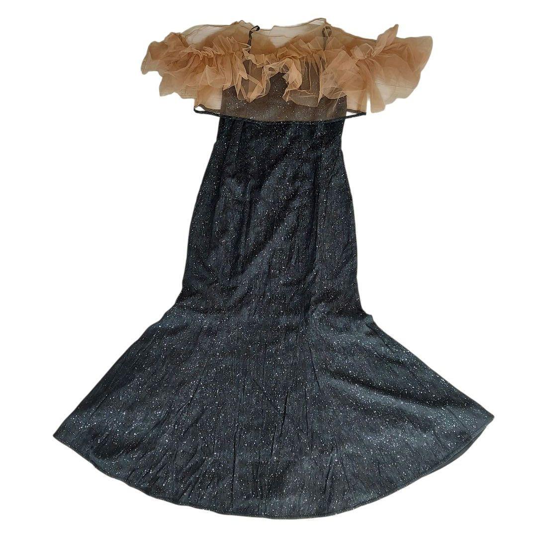 美品✨LEJA チュールフリルボレロペイントマーメイドドレスワンピース2点セット