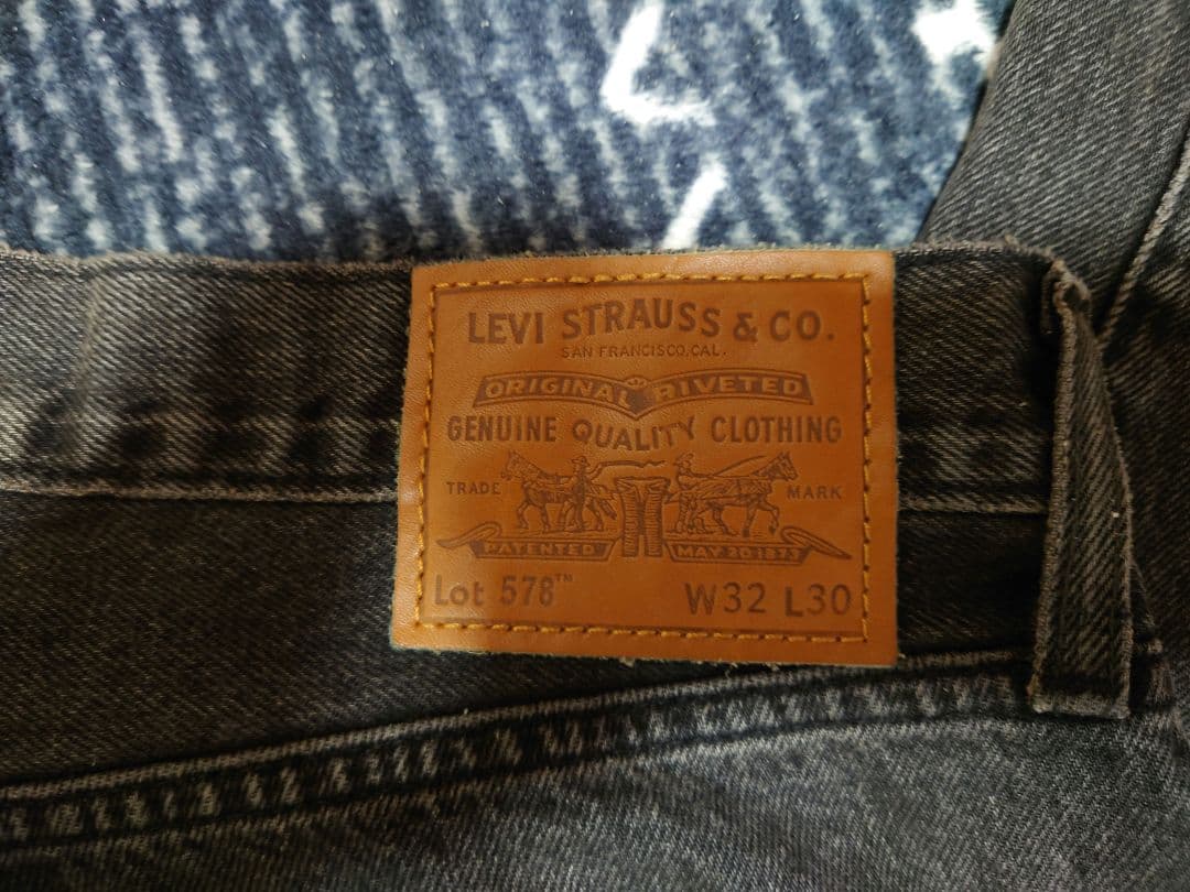 LEVI 578 W32 L30 ブラック バギー