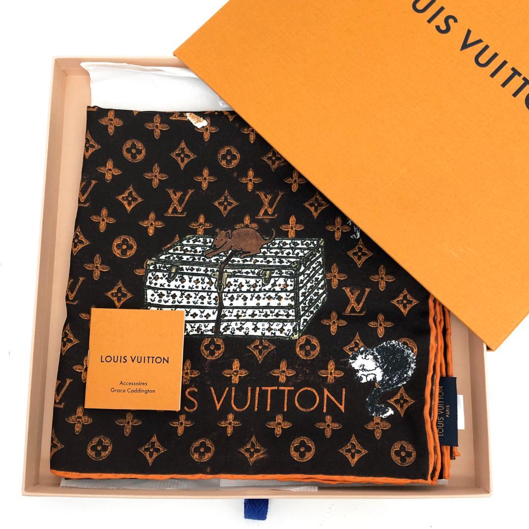 未使用 LOUIS VUITTON ルイヴィトン キャットグラム スカーフ 90