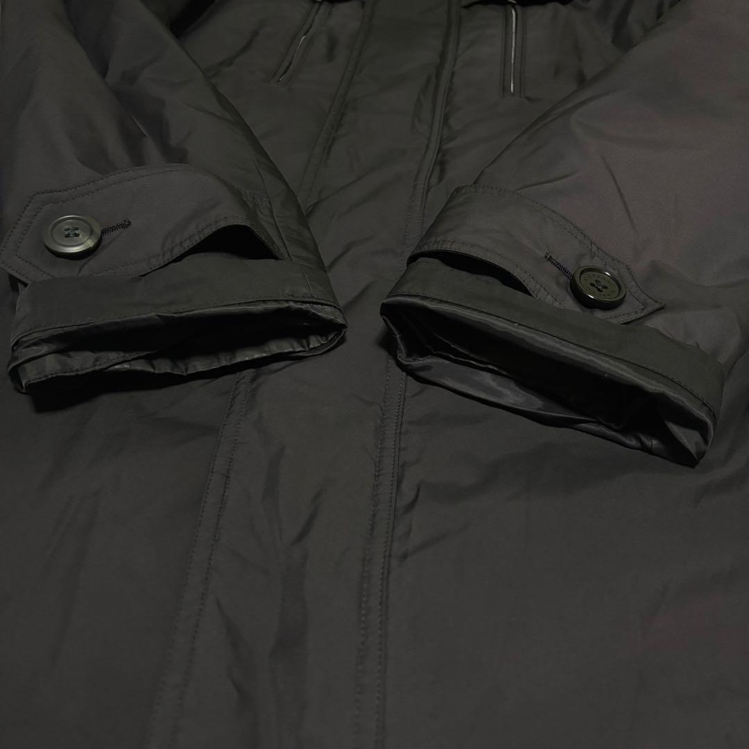 バーバリーロンドン　ステンカラーコート　黒　XL ダウンライナー　ノバチェック