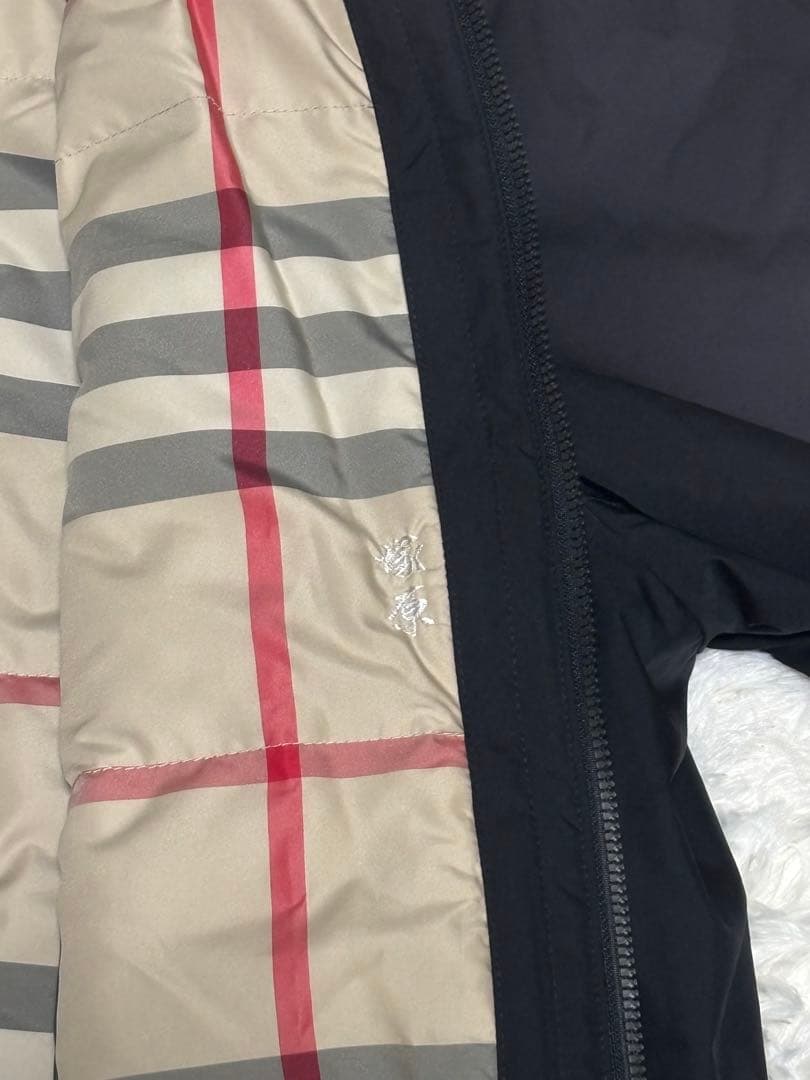 バーバリーロンドン　ステンカラーコート　黒　XL ダウンライナー　ノバチェック