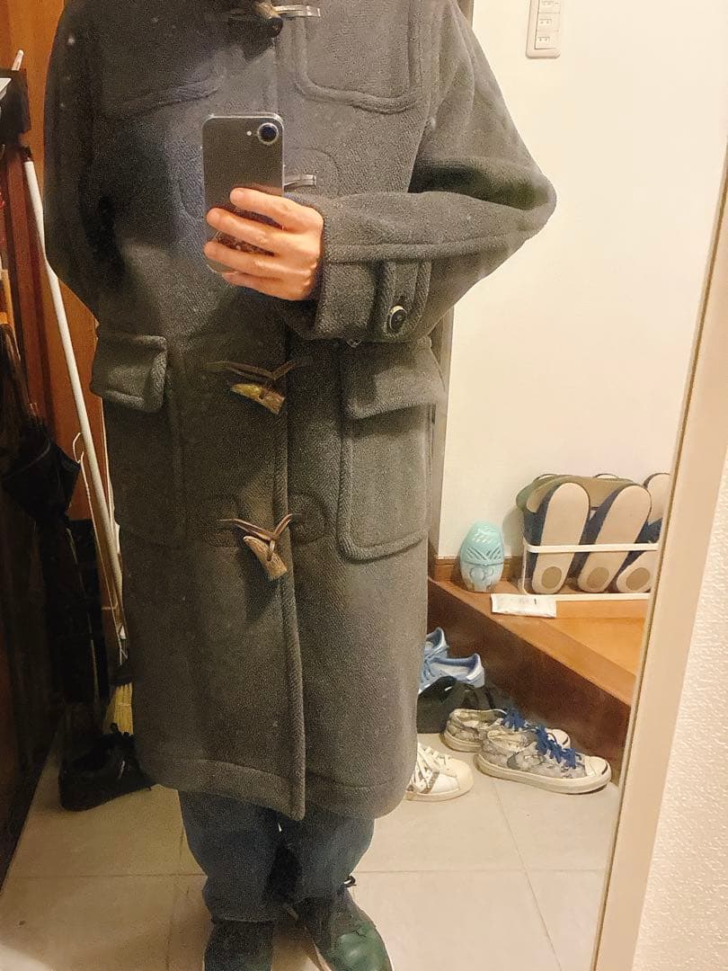 キ*チ様 moorbrook生地 ウールヘリンボーンダッフルコート グレー　着画