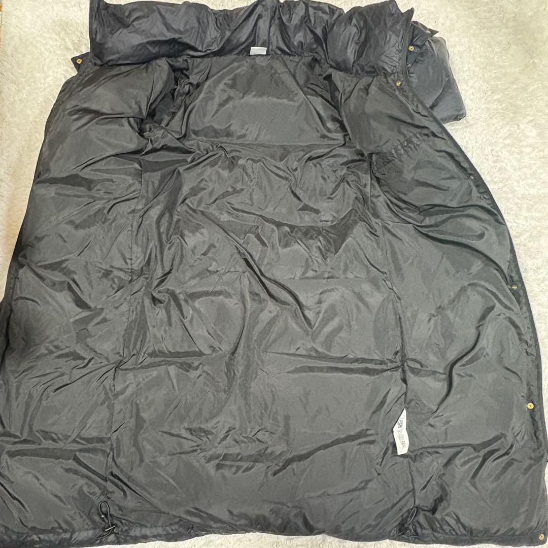 プーマ　ダウン90% ロングベンチコート　2重襟 黒　ゴールド