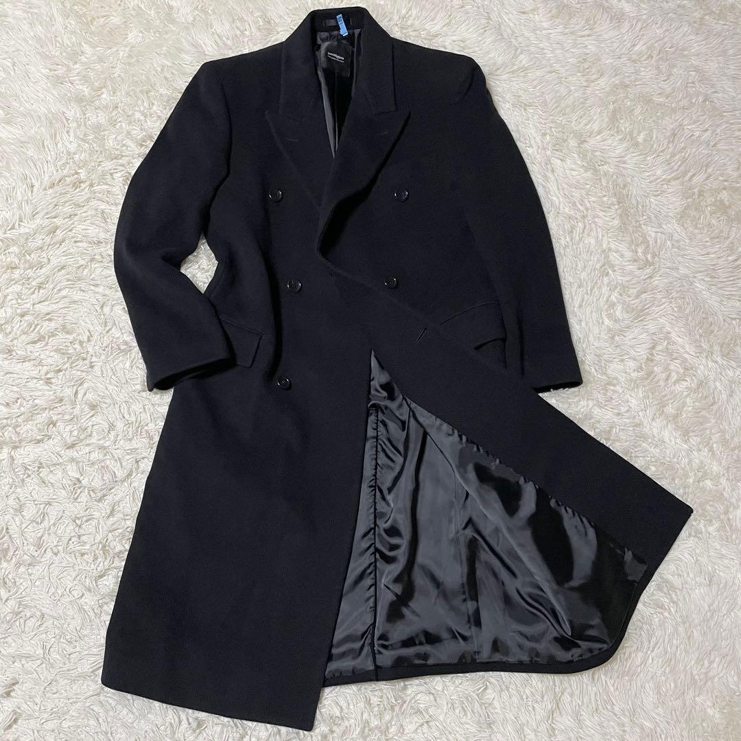 【美品】yumi katsura アンゴラ ダブルチェスターコート ブラック L