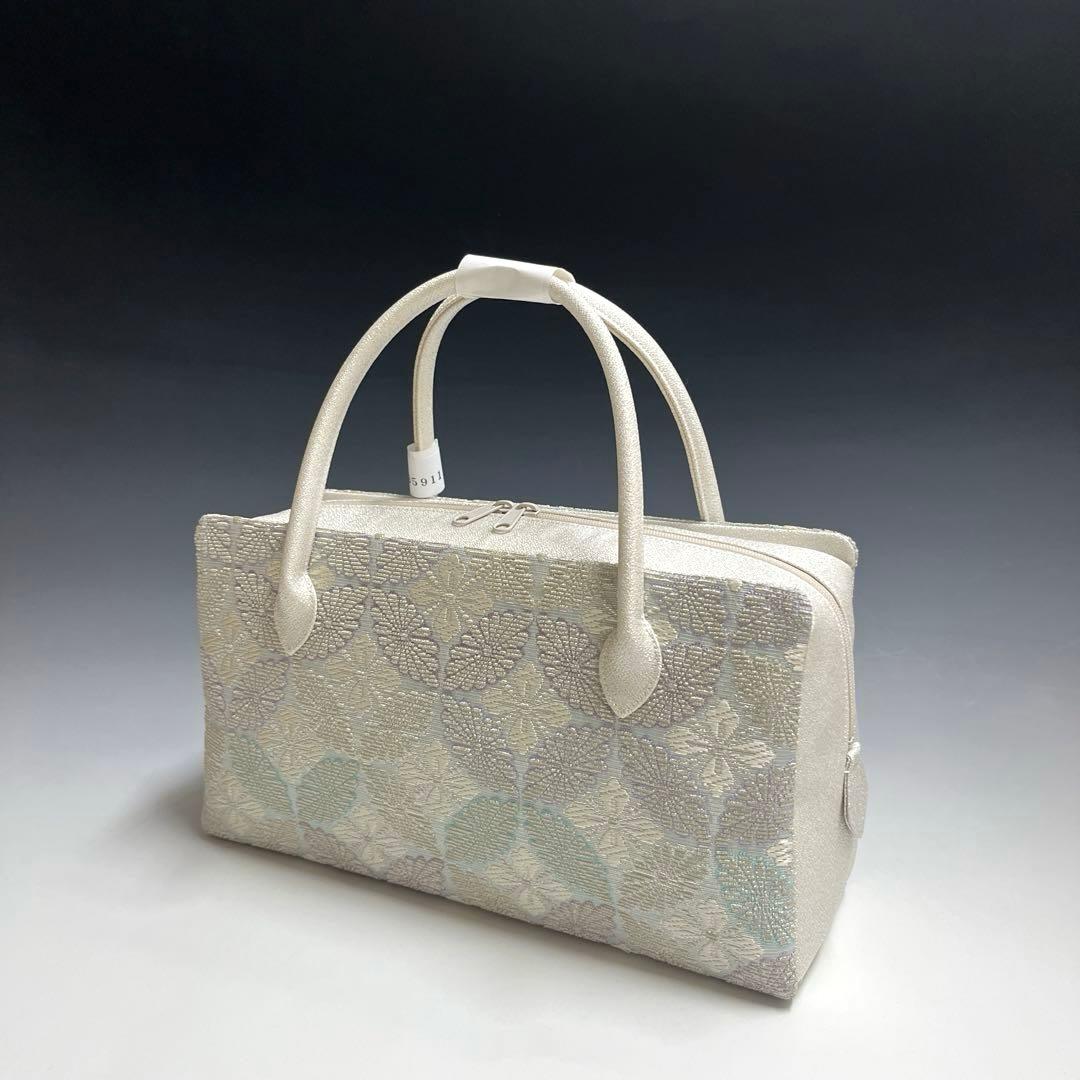 新品未使用品　京都 西陣織正絹帯地使用　利休バッグお茶席　25911