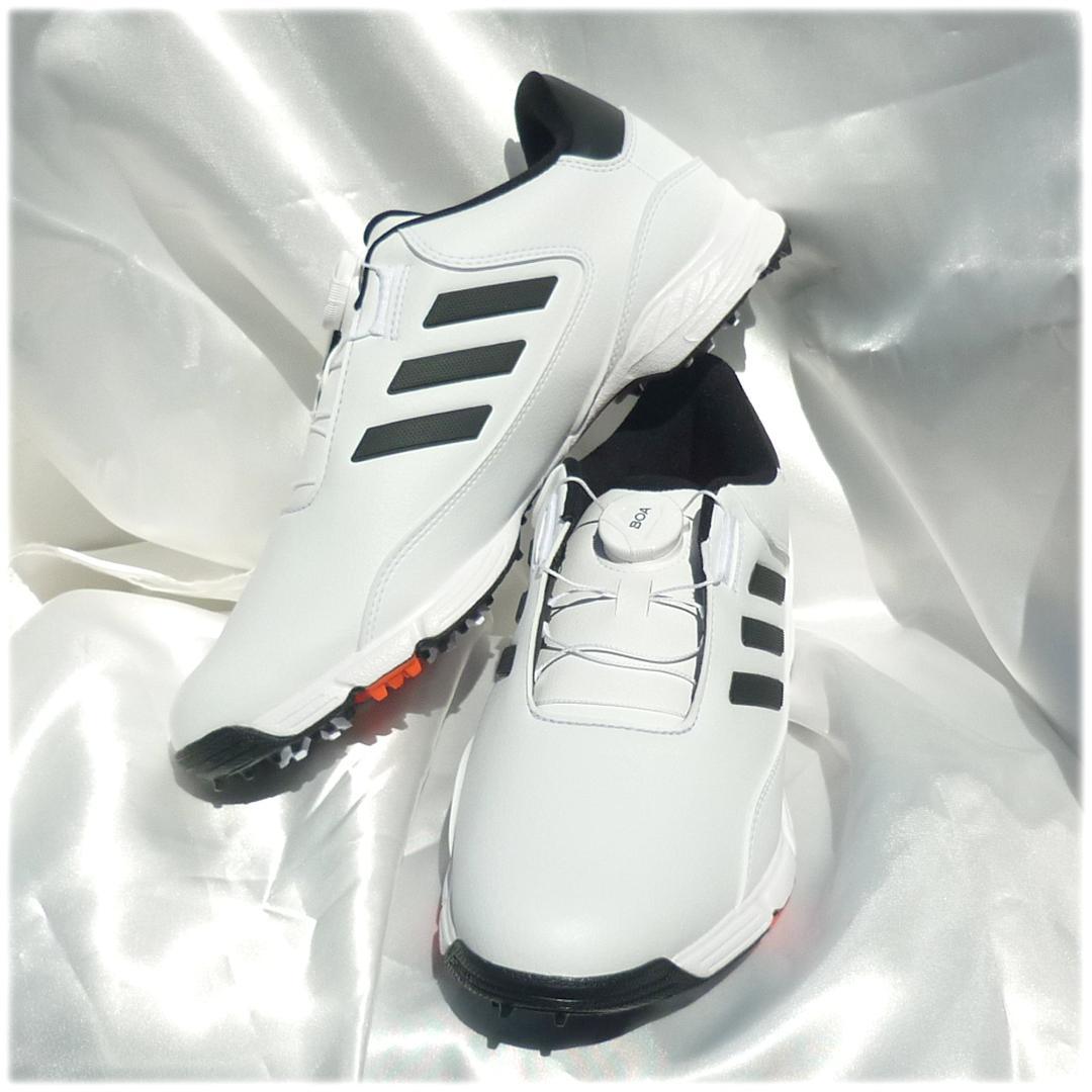 新品26cmアディダスゴルフシューズ 白BOA 24 ダイヤル式 ソフトスパイク