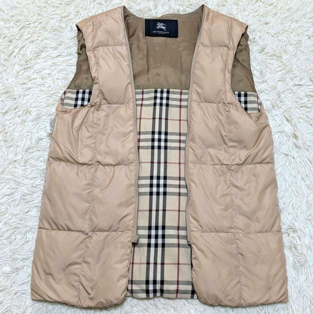 バーバリーロンドン フーデッドコート M ダウンライナー ノバチェック ブラック