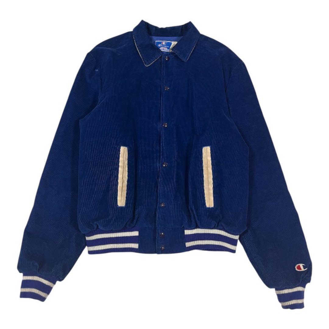 USA製Champion コーデュロイスタジャン サイズXL ブルー アメカジ