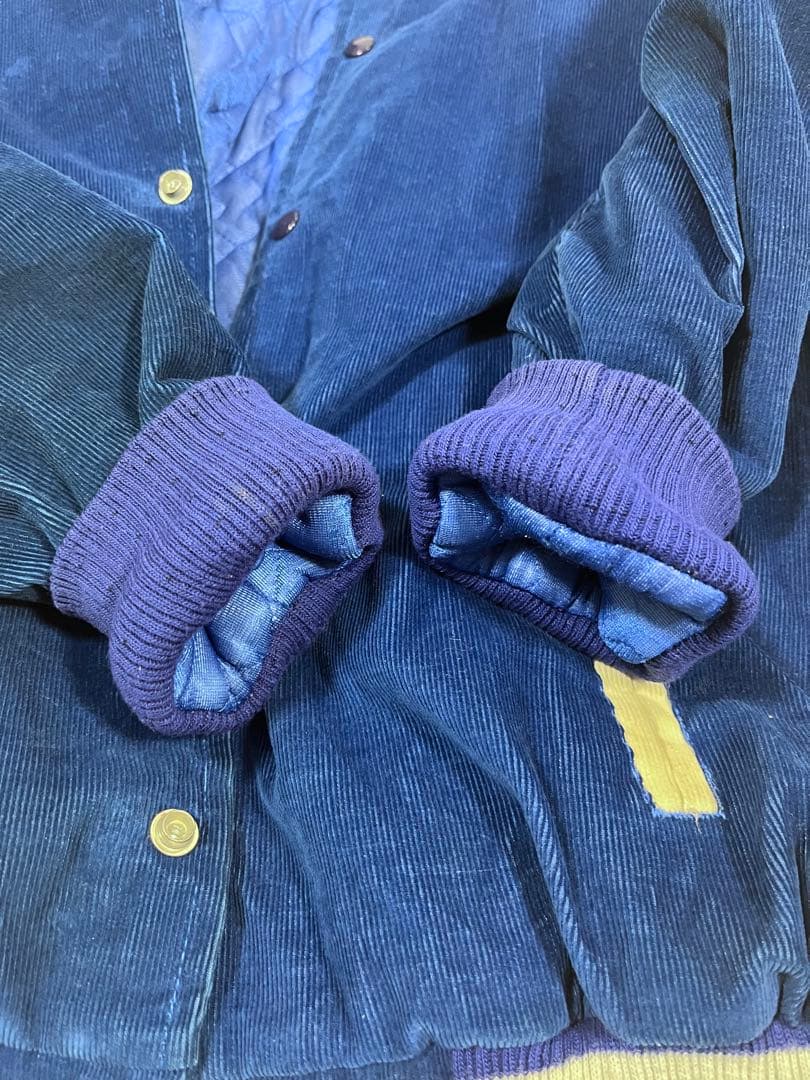 USA製Champion コーデュロイスタジャン サイズXL ブルー アメカジ