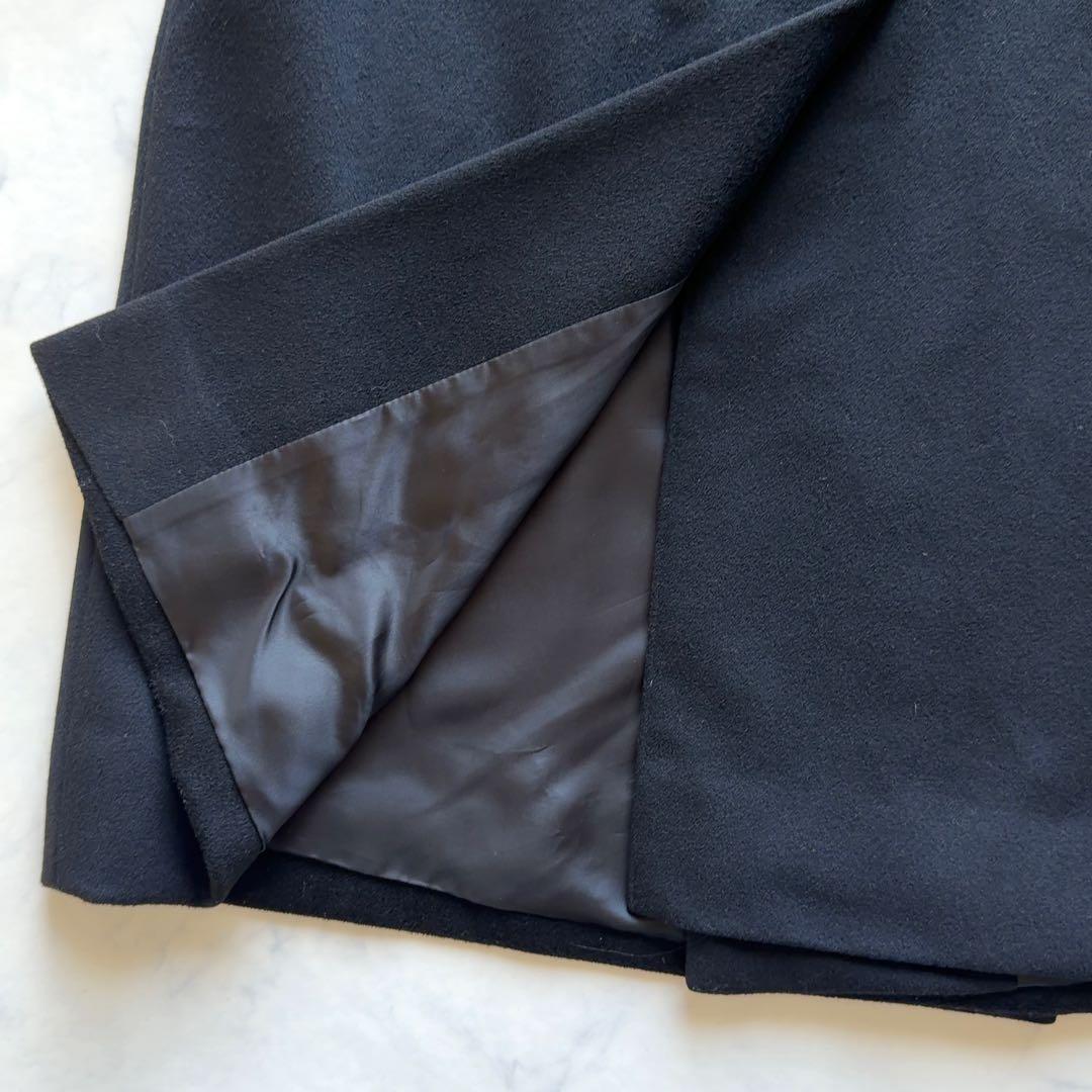 【HUGO BOSS × Loro Piana】ダブルブレストロングコート 黒