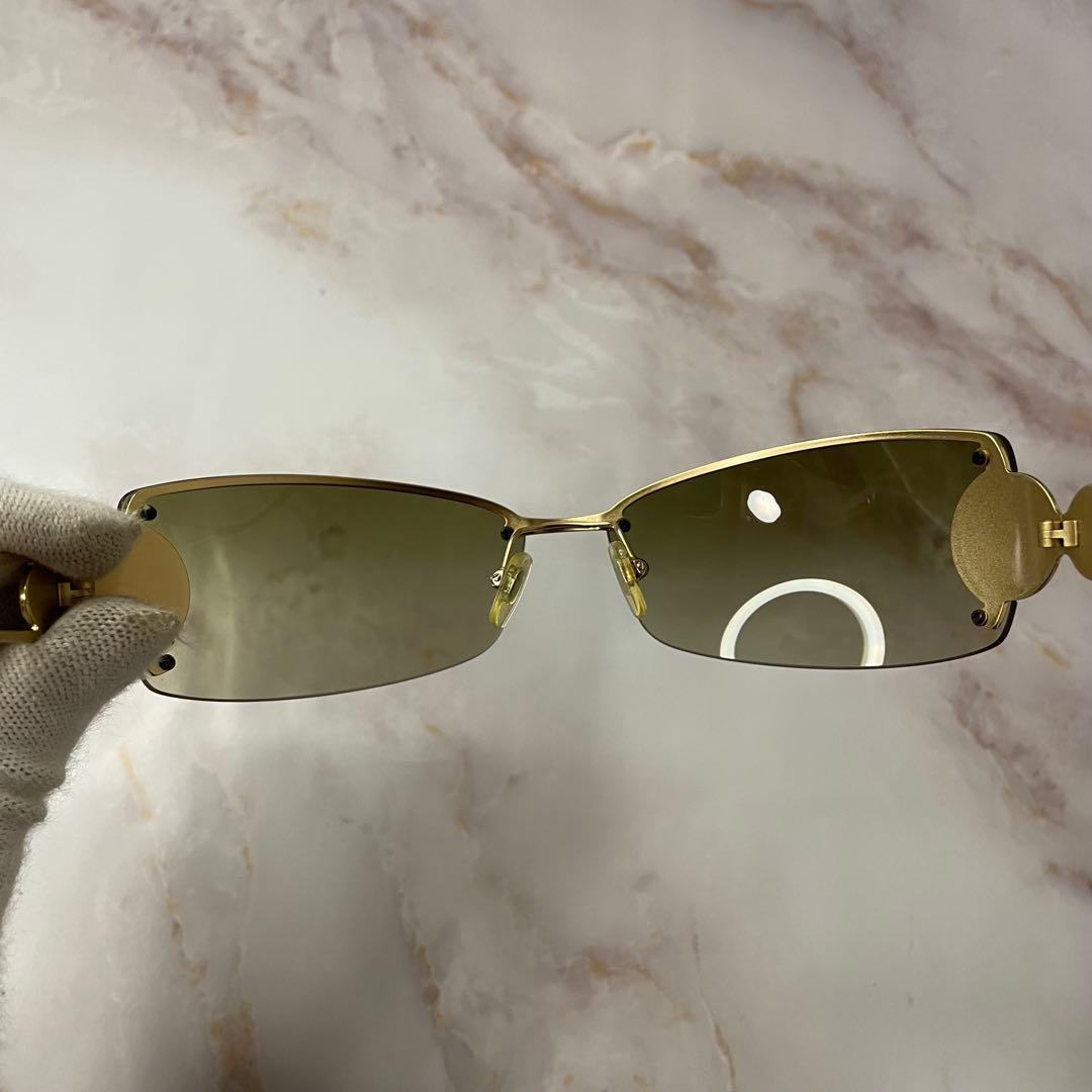 VERSACE HYDE 着用 リムレス サングラス ケース付き