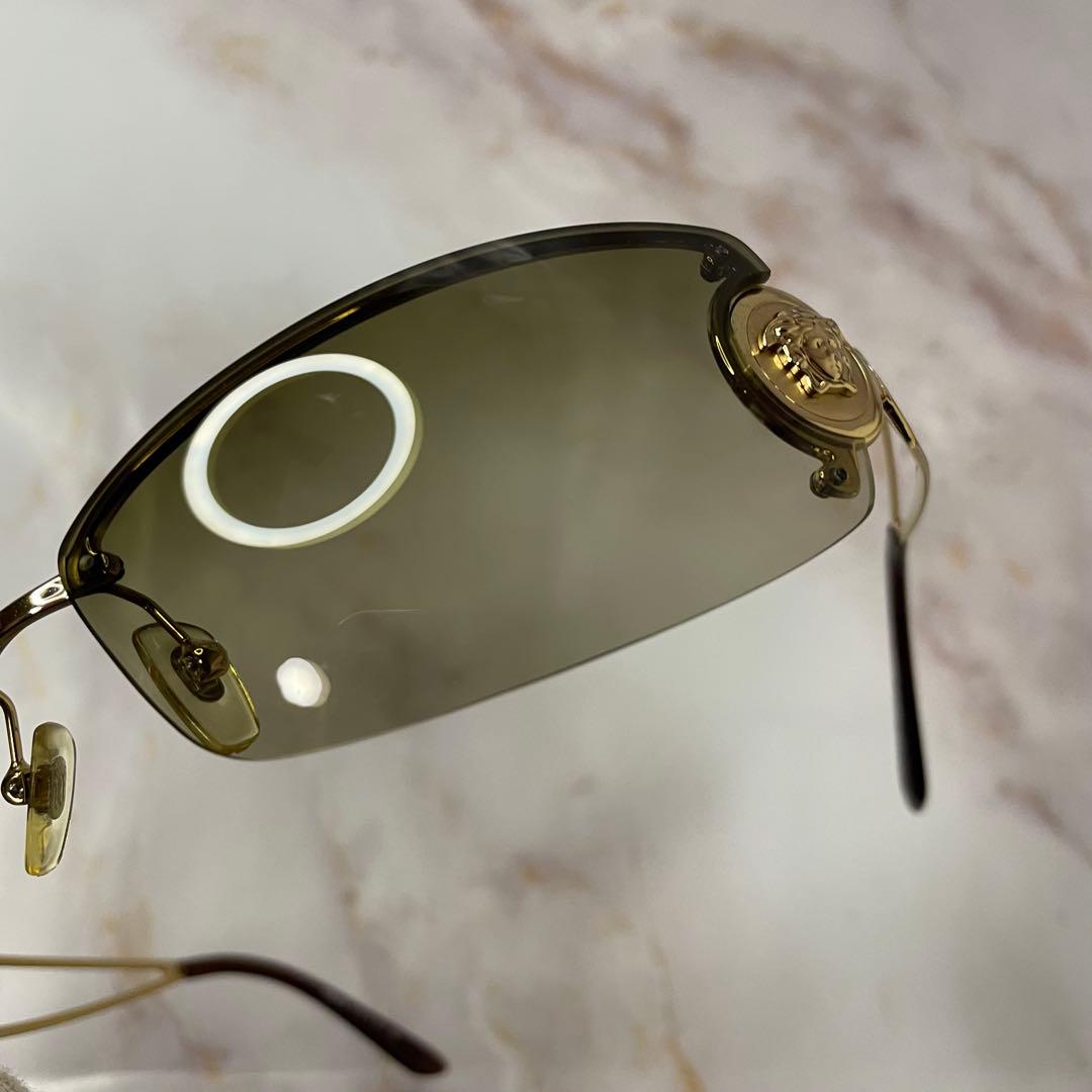 VERSACE HYDE 着用 リムレス サングラス ケース付き