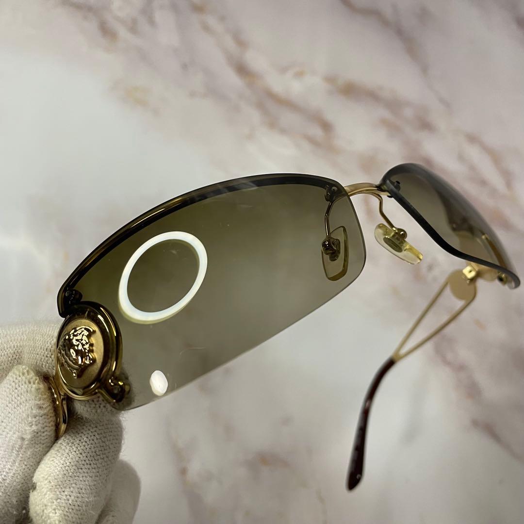 VERSACE HYDE 着用 リムレス サングラス ケース付き