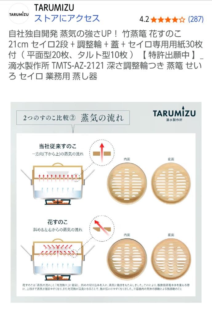 【新品未使用】蒸篭 せいろ 21cm 2段 調整輪 蒸し鍋セットと蒸し板