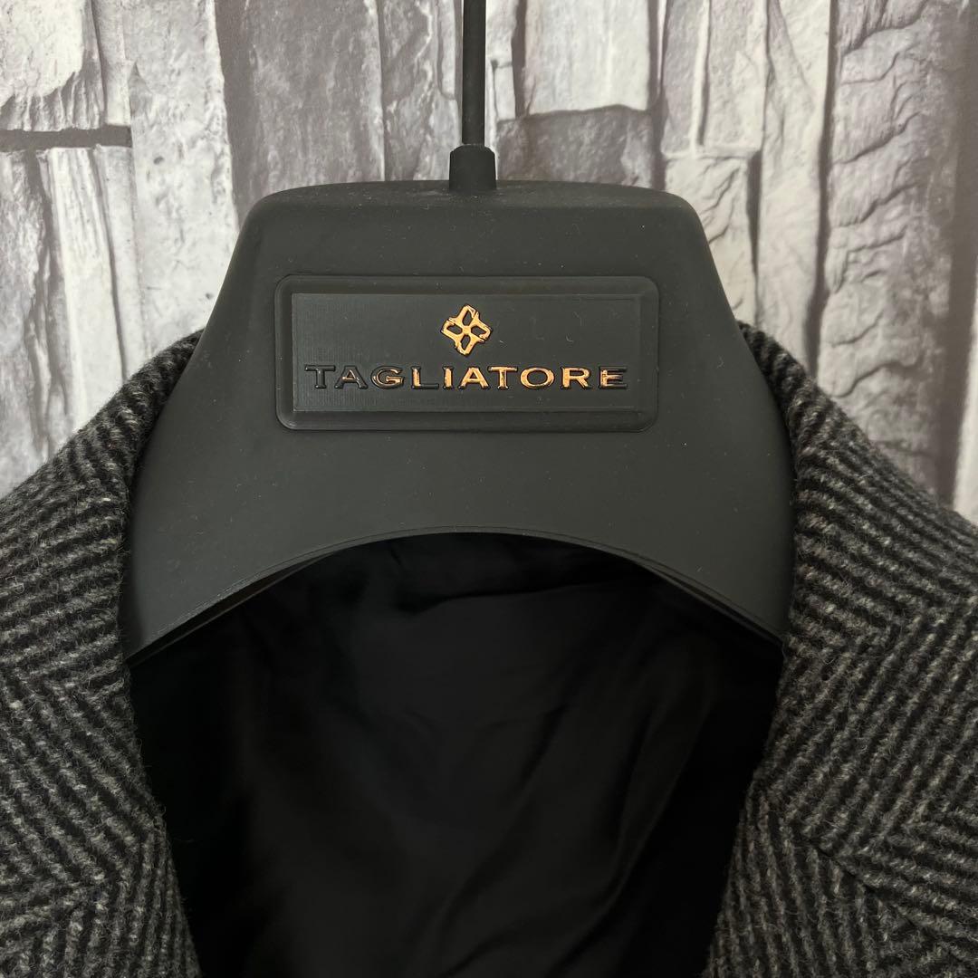 TAGLIATOREタリアトーレ・チェスターコート・グレー大判ヘリンボーン・50