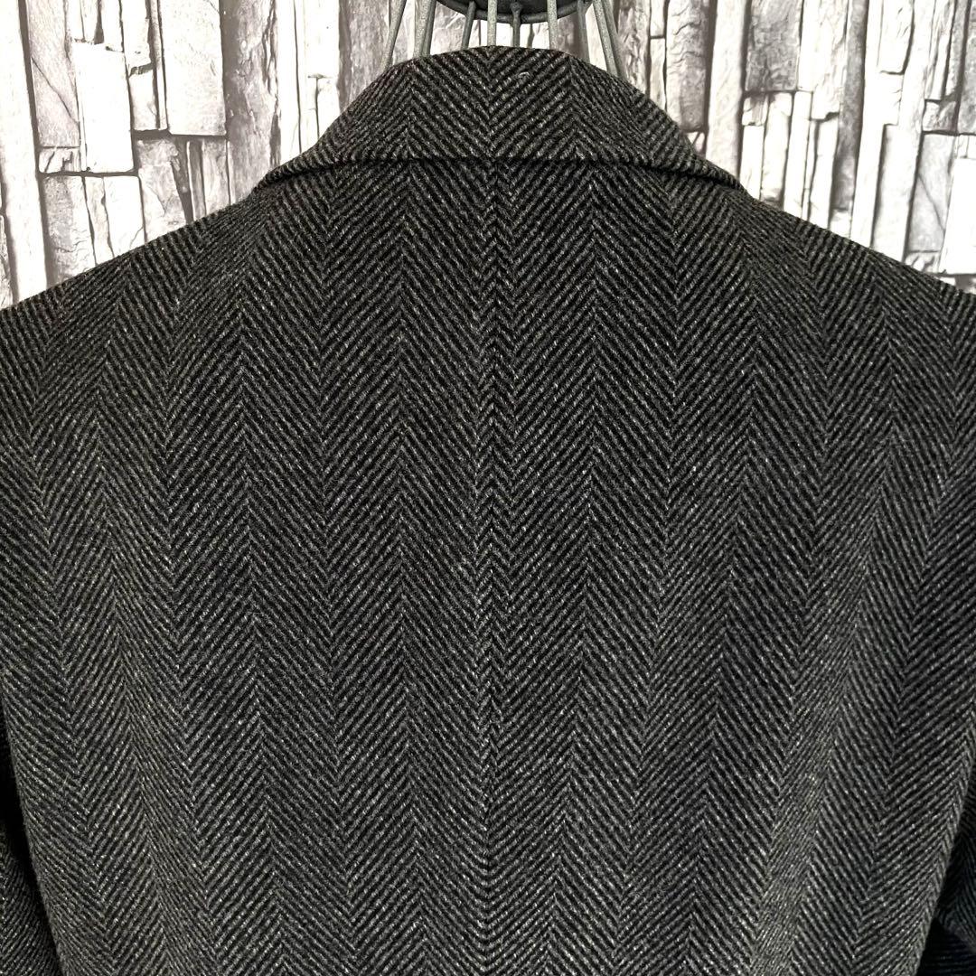 TAGLIATOREタリアトーレ・チェスターコート・グレー大判ヘリンボーン・50