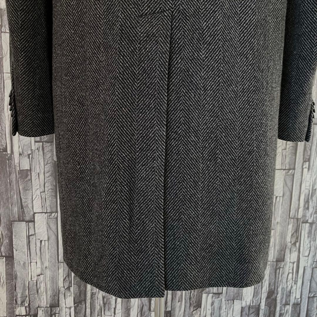 TAGLIATOREタリアトーレ・チェスターコート・グレー大判ヘリンボーン・50