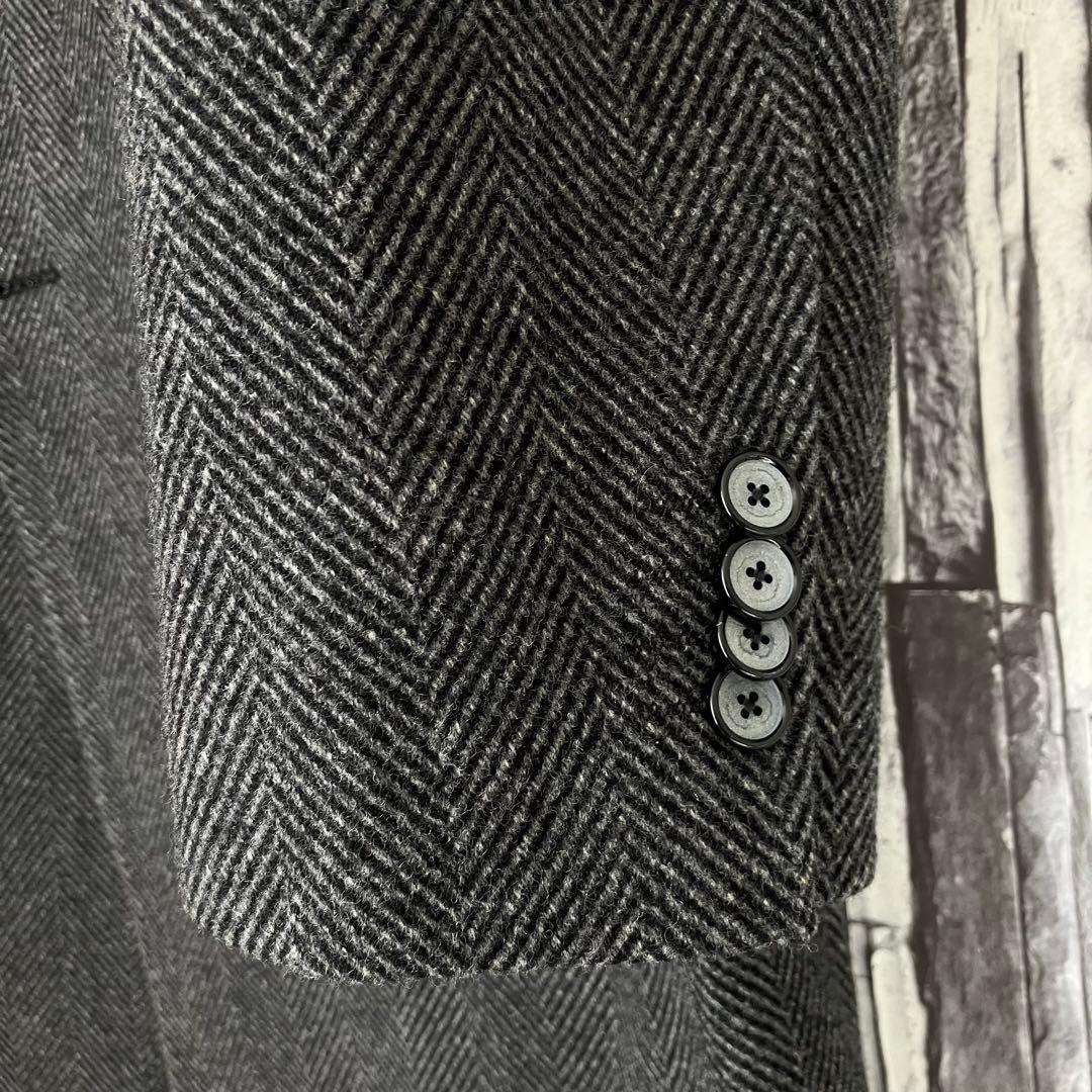 TAGLIATOREタリアトーレ・チェスターコート・グレー大判ヘリンボーン・50