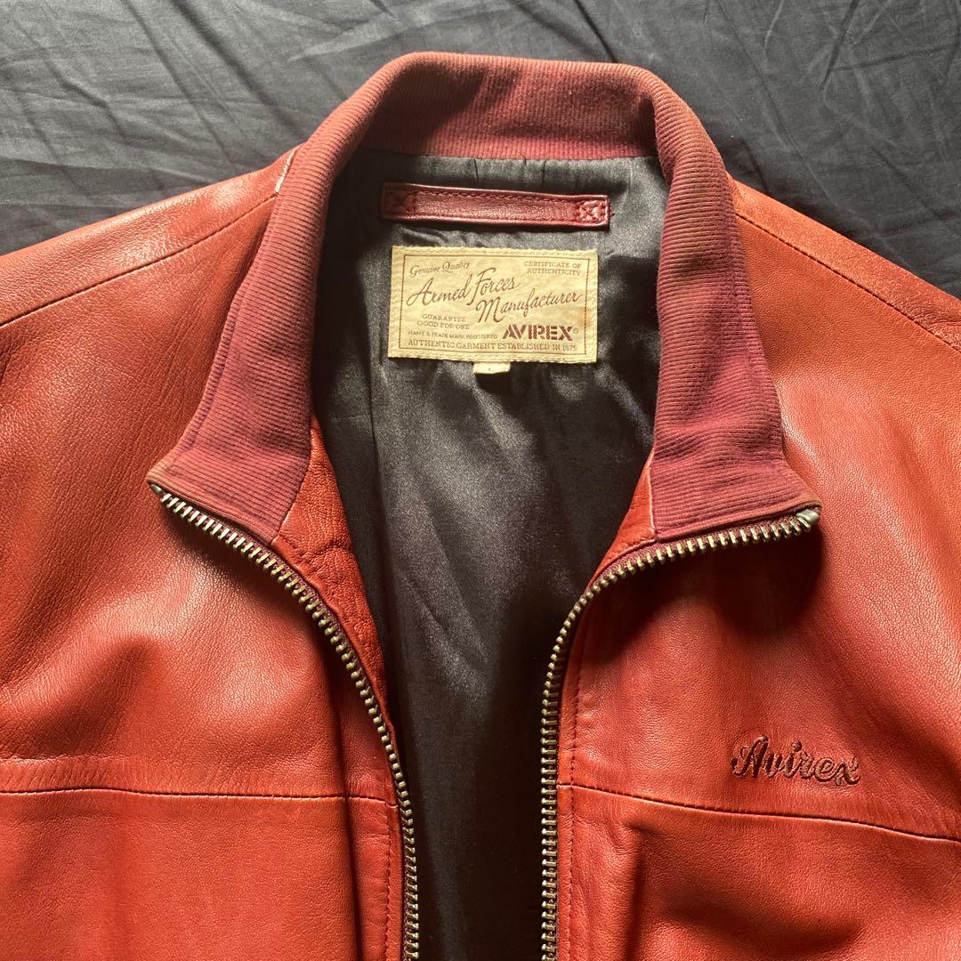AVIREX 革ジャン　レッド
