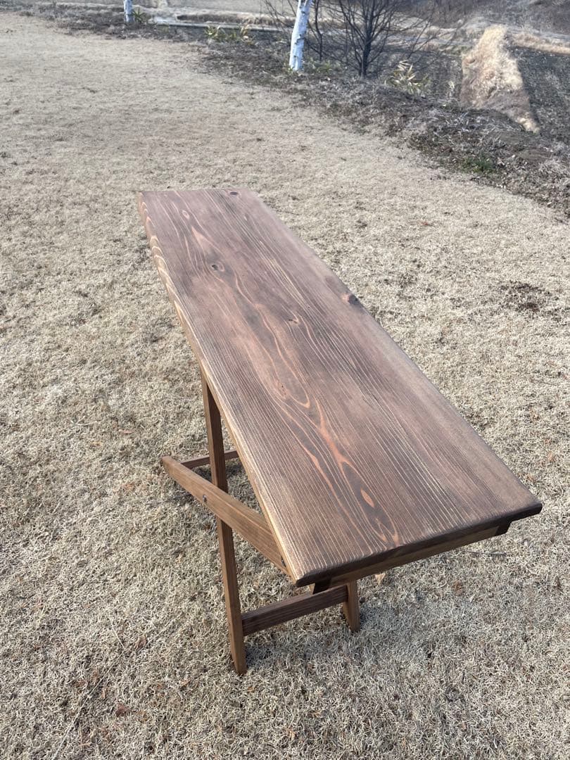 アウトドアカフェテーブル　折りたたみ式　ハンドメイド　アンティーク　アイロン台
