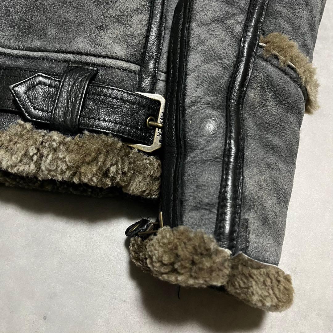 AVIREX アヴィレックス ダメージ加工 ムートンライダースジャケット B-3