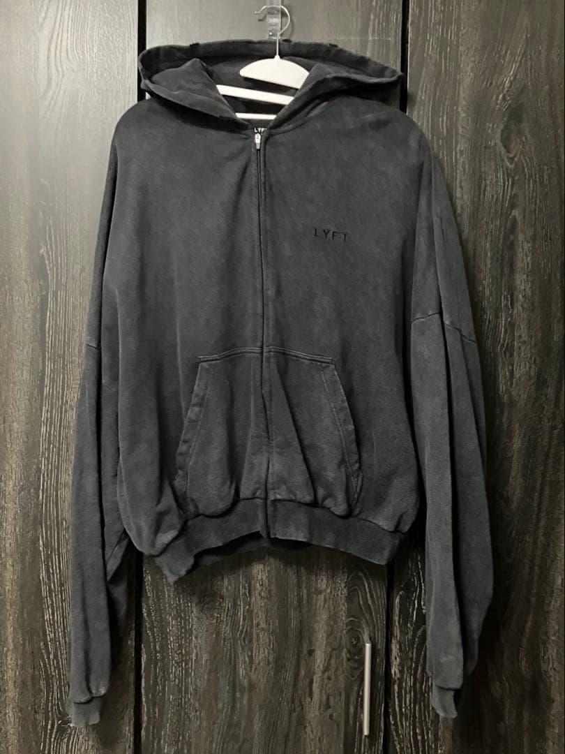 トップス LYFT VINTAGE SWEAT ZIP-UP HOODIE - BLACK