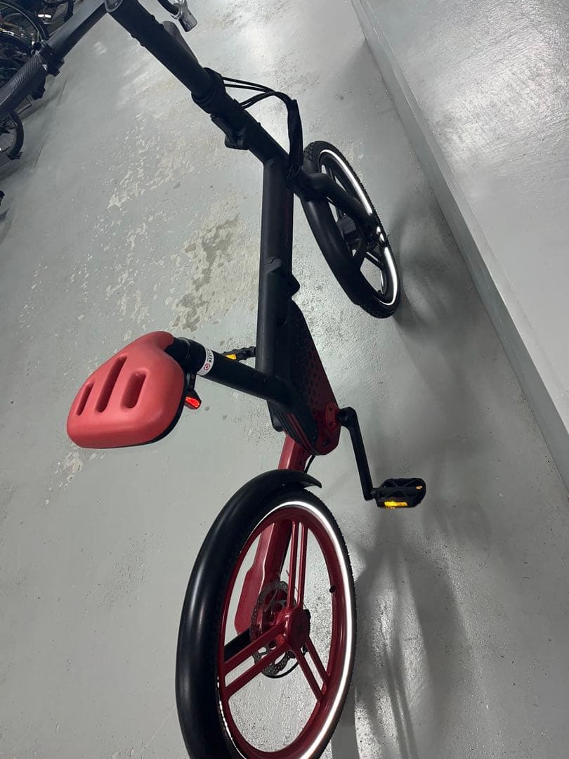 HONBIKE/折りたたみ自転車/黒＆赤/チェーンレス/TOGO01