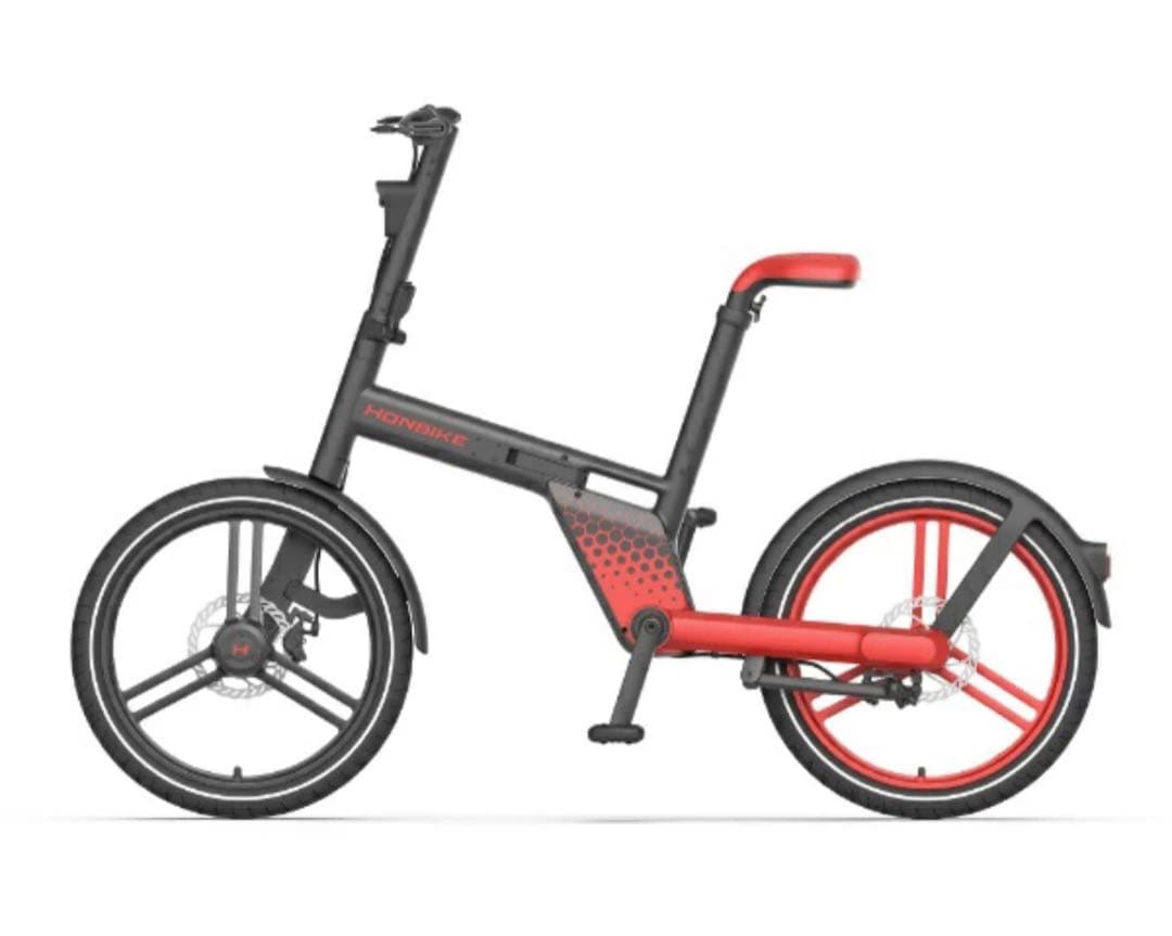 HONBIKE/折りたたみ自転車/黒＆赤/チェーンレス/TOGO01