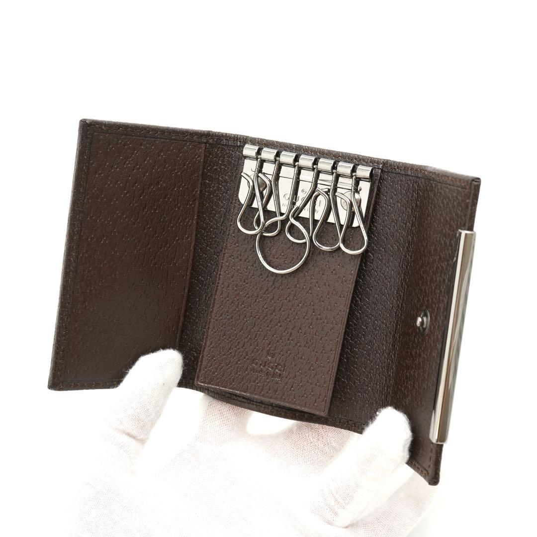 ✨新品未使用・箱付き✨　GUCCI キーケース　GGライン　キャンバス　6連