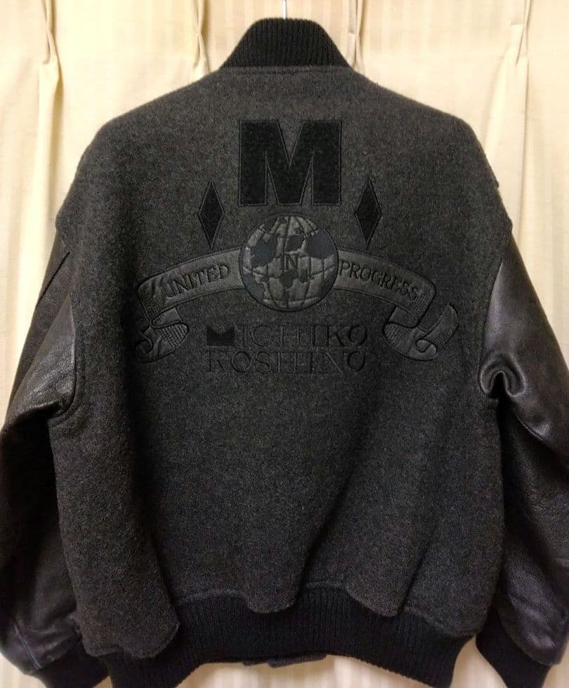 コシノミチコ ビンテージ レザー ウール スタジャン 80s 90s