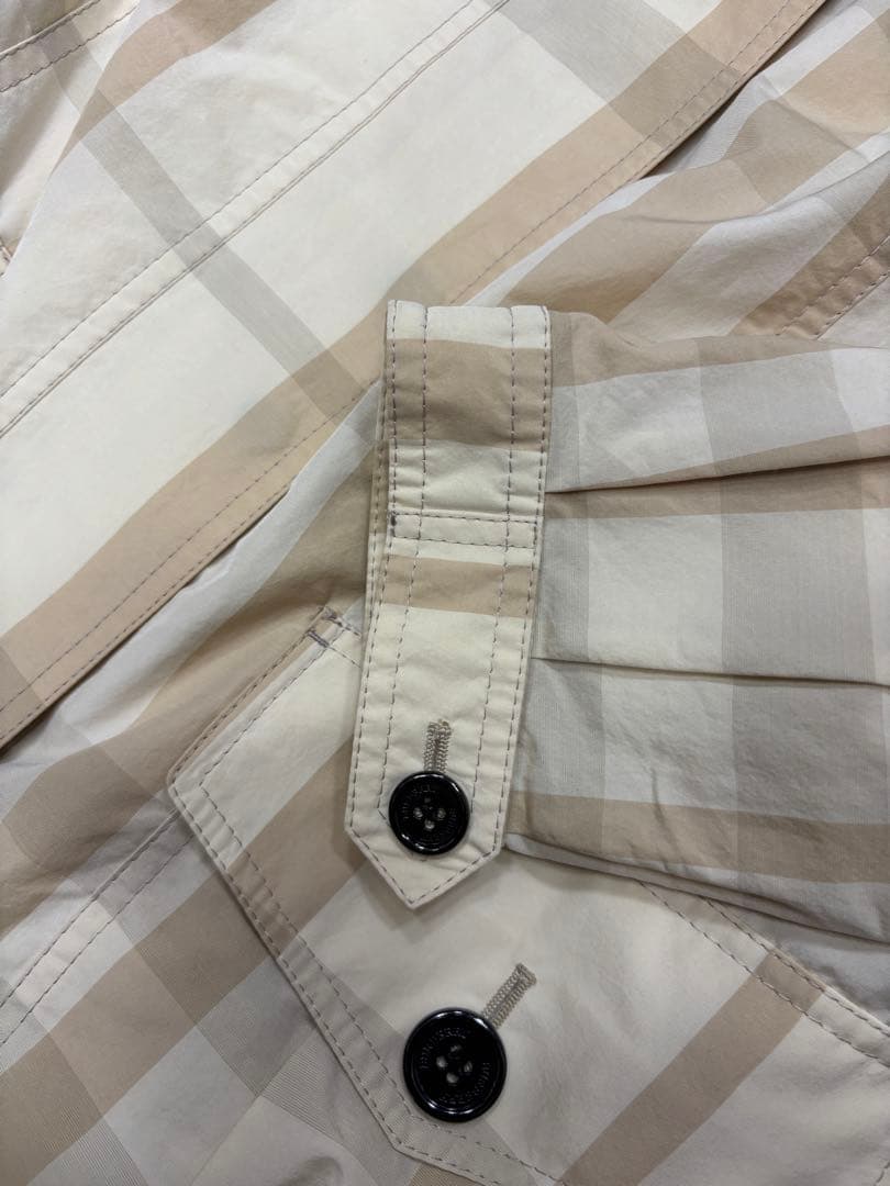 バーバリー　薄手トレンチ　ベルト付き　46チェック柄