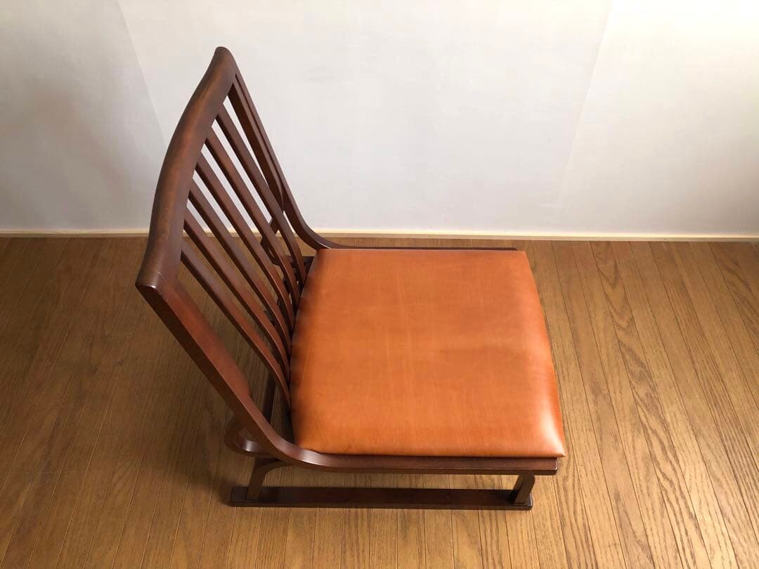 秋田木工社製 低座椅子 革張り ジャパニーズモダン ヴィンテージ 和家具 古民家