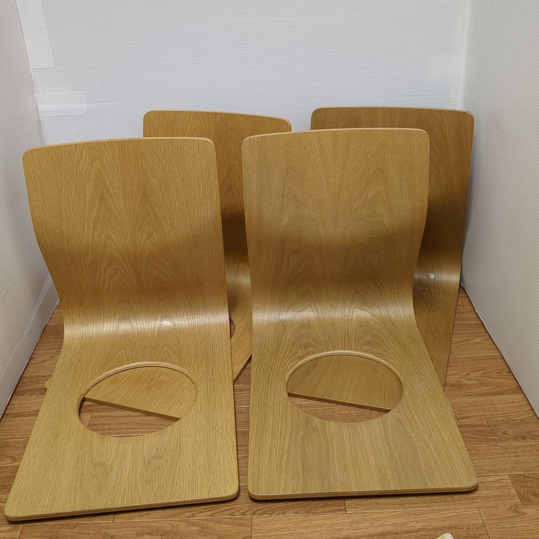 良品 天童木工 Tendo 座椅子 4客セット ナチュラル 藤森健次デザイン