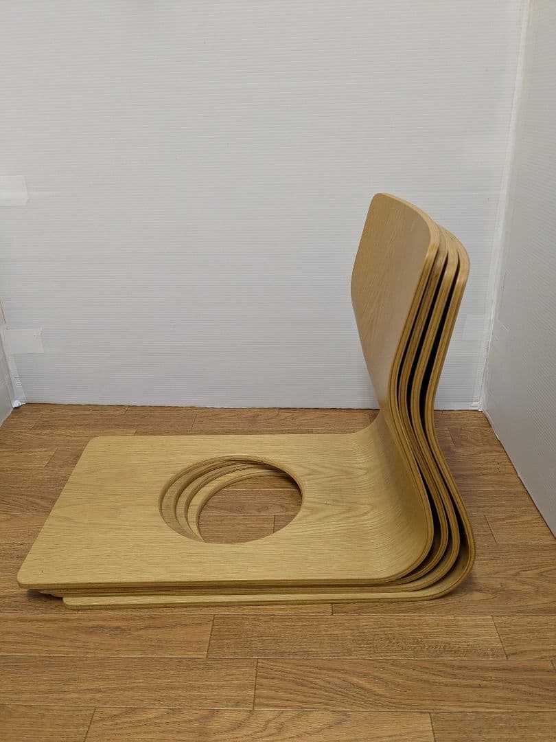 良品 天童木工 Tendo 座椅子 4客セット ナチュラル 藤森健次デザイン